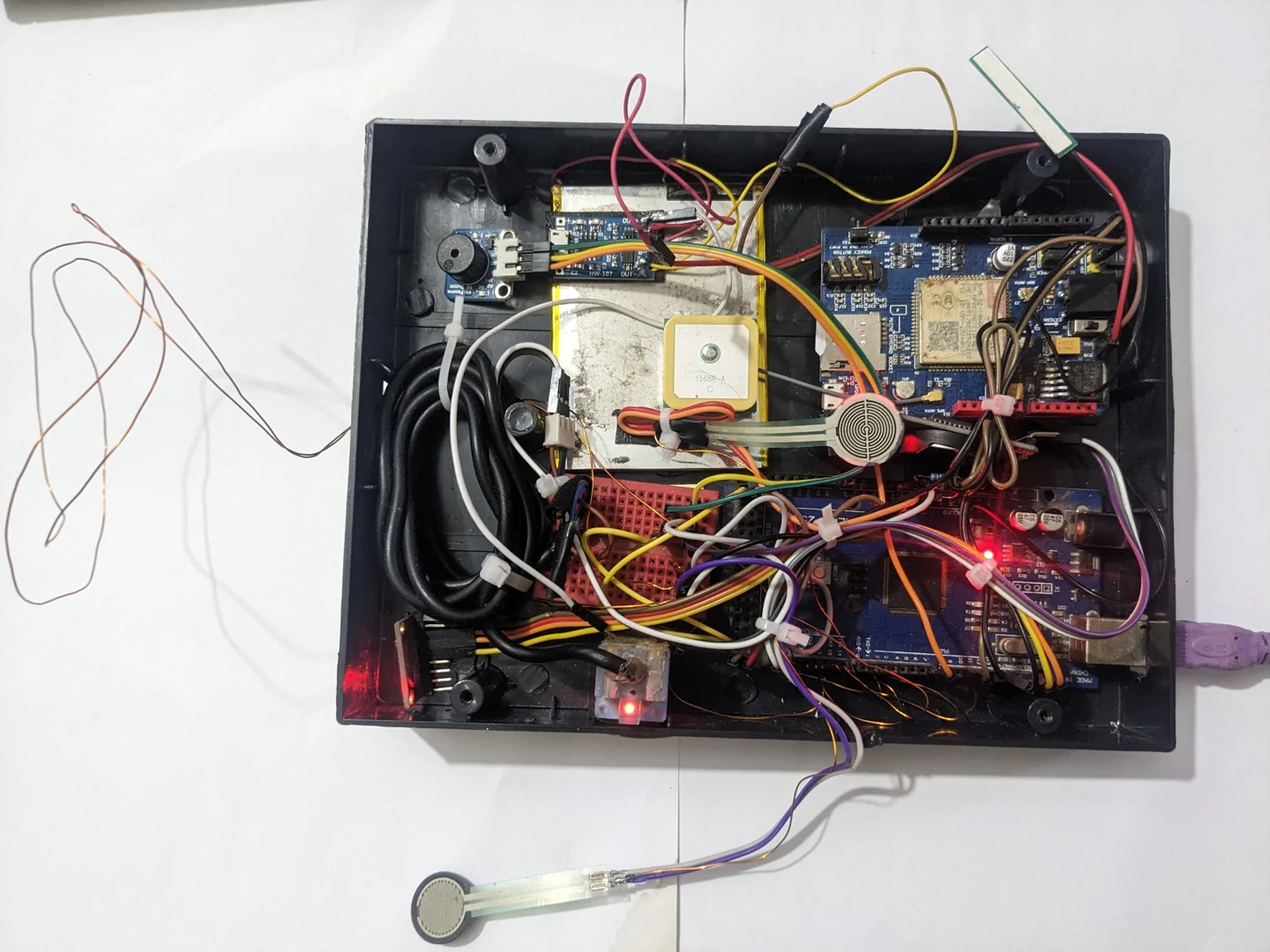 Sensor modules, controller and communication hardware from the transformer-protection build.