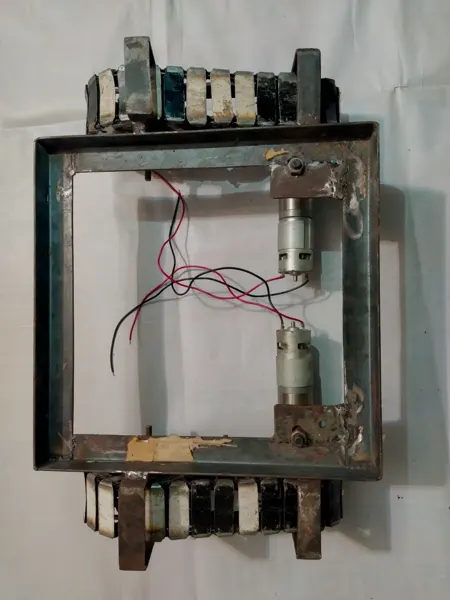 Inside an early mobile-base chassis.
